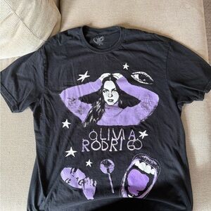 Olivia Rodrigo Black and Purple Graphic Tee Guts Tour Merch